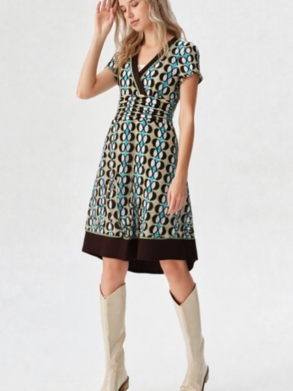 Dressbarn Women's Short Sleeves Dress Stretch Size 6